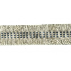 Ruche Braid Trim - Cream & Blue Mix