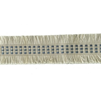 Ruche Braid Trim - Cream & Blue Mix