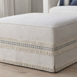 Ruche Braid Trim - Cream & Blue Mix