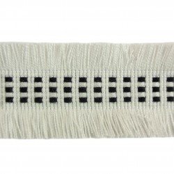 Ruche Braid Trim - Crisp White & Black