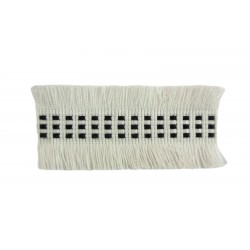 Ruche Braid Trim - Crisp White & Black