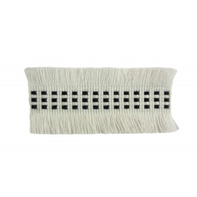 Ruche Braid Trim - Crisp White & Black