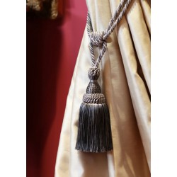 Single Tassel Curtain & Drapery Tieback - Black & Silver
