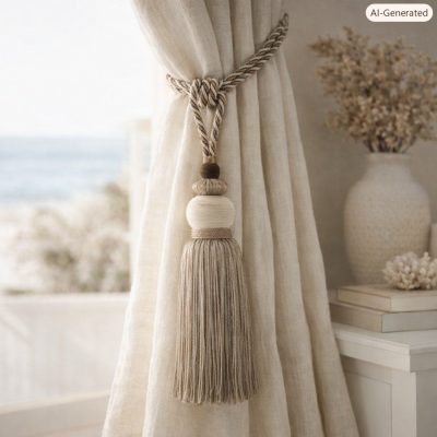 Stylish Single Tassel Tieback - 4 colours