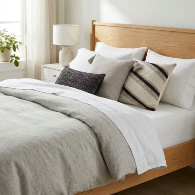 Black Striped Boucle Textured cushion Cover