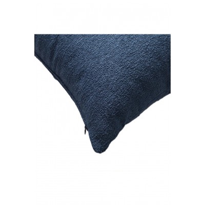 Blue Boucle Textured Solid Lumbar Cushion Cover