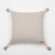 Viscose-Linen Blend Tassel Cushion Cover - Taupe