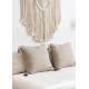 Viscose-Linen Blend Tassel Cushion Cover - Taupe