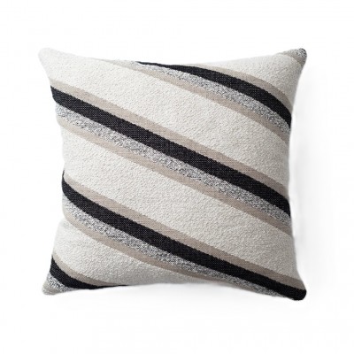 Black Striped Boucle Textured cushion Cover