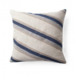 Blue Striped Boucle Textured cushion Cover