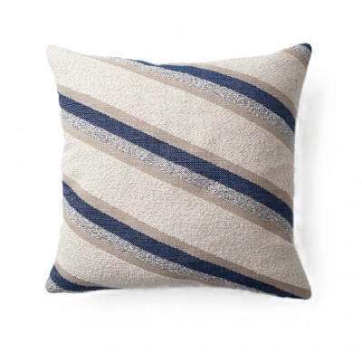 Blue Striped Boucle Textured cushion Cover