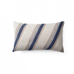 Blue Striped Boucle Textured Lumbar cushion Cover