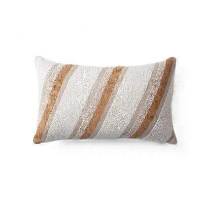 Mustard Striped Boucle Textured Lumbar cushion Cover
