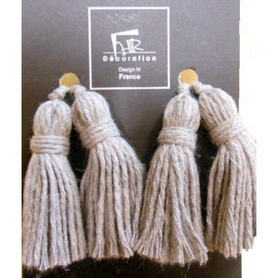 Petite Key Tassel - Linen Cotton x 4
