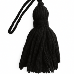 Petite Key Tassel - Cotton Black x 4