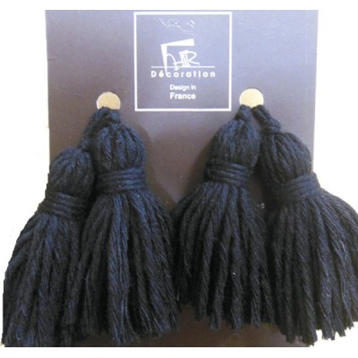 Petite Key Tassel - Cotton Black x 4