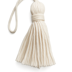 Petite Key Tassel - Natural Cotton x 4