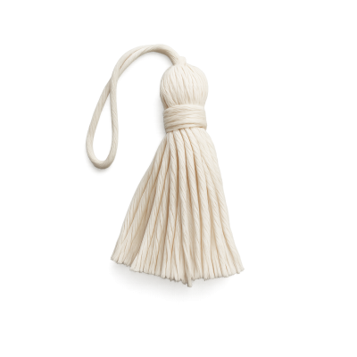 Petite Key Tassel - Natural Cotton x 4