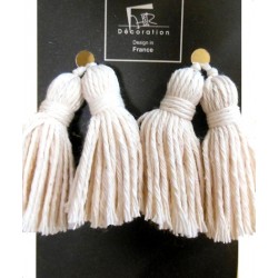 Petite Key Tassel - Natural Cotton x 4