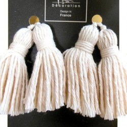 Petite Key Tassel - Natural Cotton x 4
