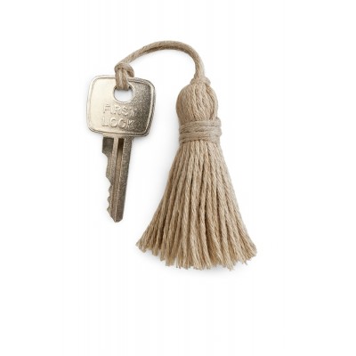 Petite Key Tassel - Linen Cotton x 4