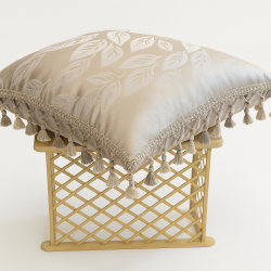 Silk Cushion - Foliar with Tassel Fringe