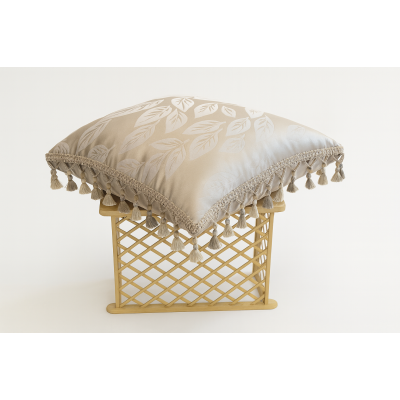 Silk Cushion - Foliar with Tassel Fringe