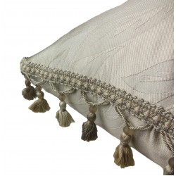 Silk Cushion - Foliar with Tassel Fringe