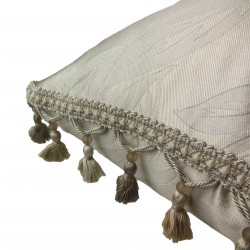 Silk Cushion - Foliar with Tassel Fringe
