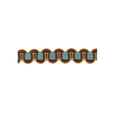 Scroll Gimp - Blue, Tan & Gold