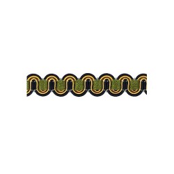 Scroll Gimp - Green, Gold & Navy