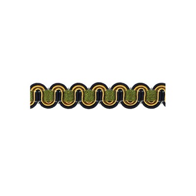Scroll Gimp - Green, Gold & Navy