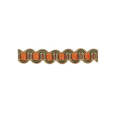 Scroll Gimp - Apricot, Gold & Green