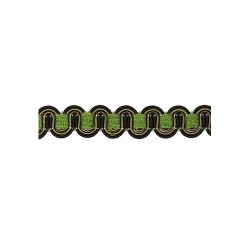 Scroll Gimp - Green, Taupe & Black