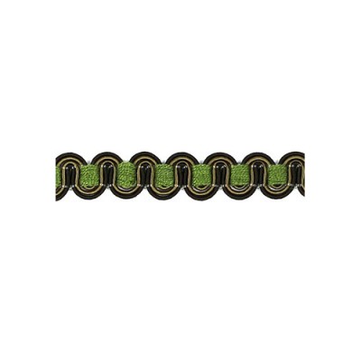 Scroll Gimp - Green, Taupe & Black