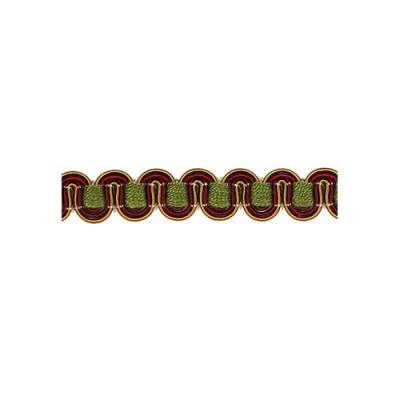 Scroll Gimp - Green, Burgundy & Gold