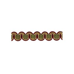 Scroll Gimp - Green, Gold & Burgundy