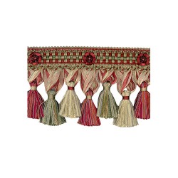 Organdy Tassel Fringe - Red Sherbert