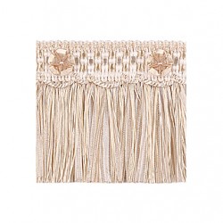 Organdy Cut Fringe with Rosette - White Dove