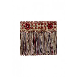 Organdy Cut Fringe with Rosette - Cherrywood 