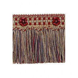 Organdy Cut Fringe with Rosette - Cherrywood 