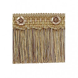 Organdy Cut Fringe with Rosette - Gold Storm