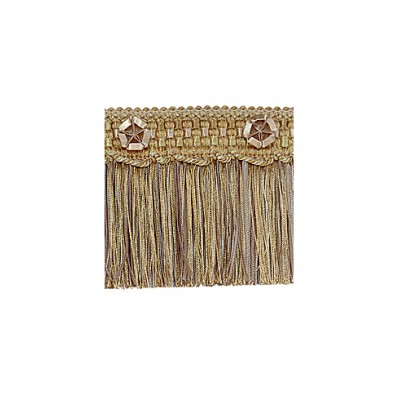 Organdy Cut Fringe with Rosette - Gold Storm