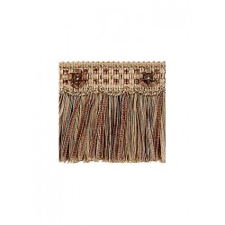 Organdy Cut Fringe with Rosette - Mocha Gold