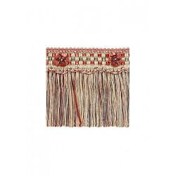 Organdy Cut Fringe with Rosette - Red Sherbert