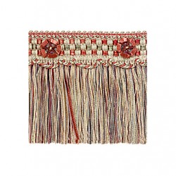 Organdy Cut Fringe with Rosette - Red Sherbert