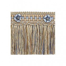 Organdy Cut Fringe with Rosette - Blue Heaven