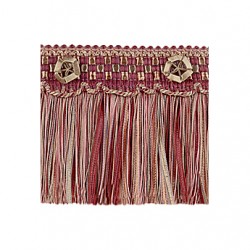 Organdy Cut Fringe with Rosette -  Mulberry Avocado