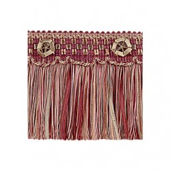 Organdy Cut Fringe with Rosette -  Mulberry Avocado