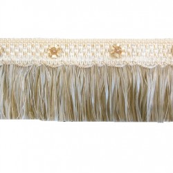Organdy Cut Fringe with Rosette - White Dove